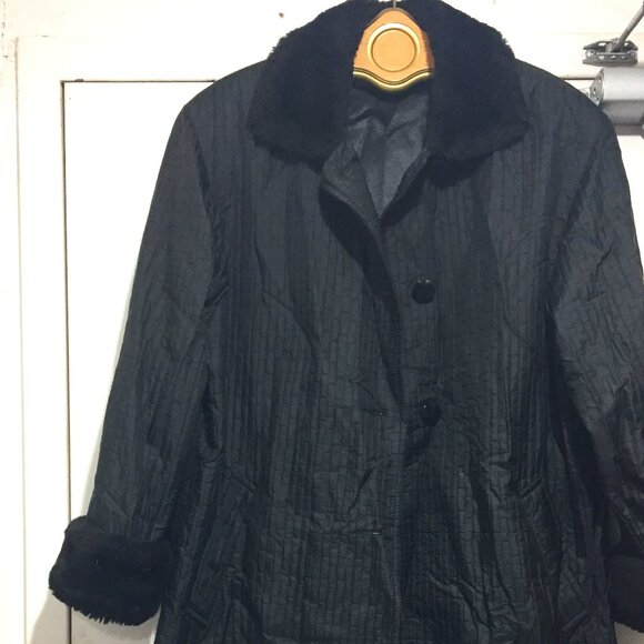 VINTAGE ME-JAY FAUX FUR NYLON JACKETS SIZE 3/4 - Picture 7 of 10